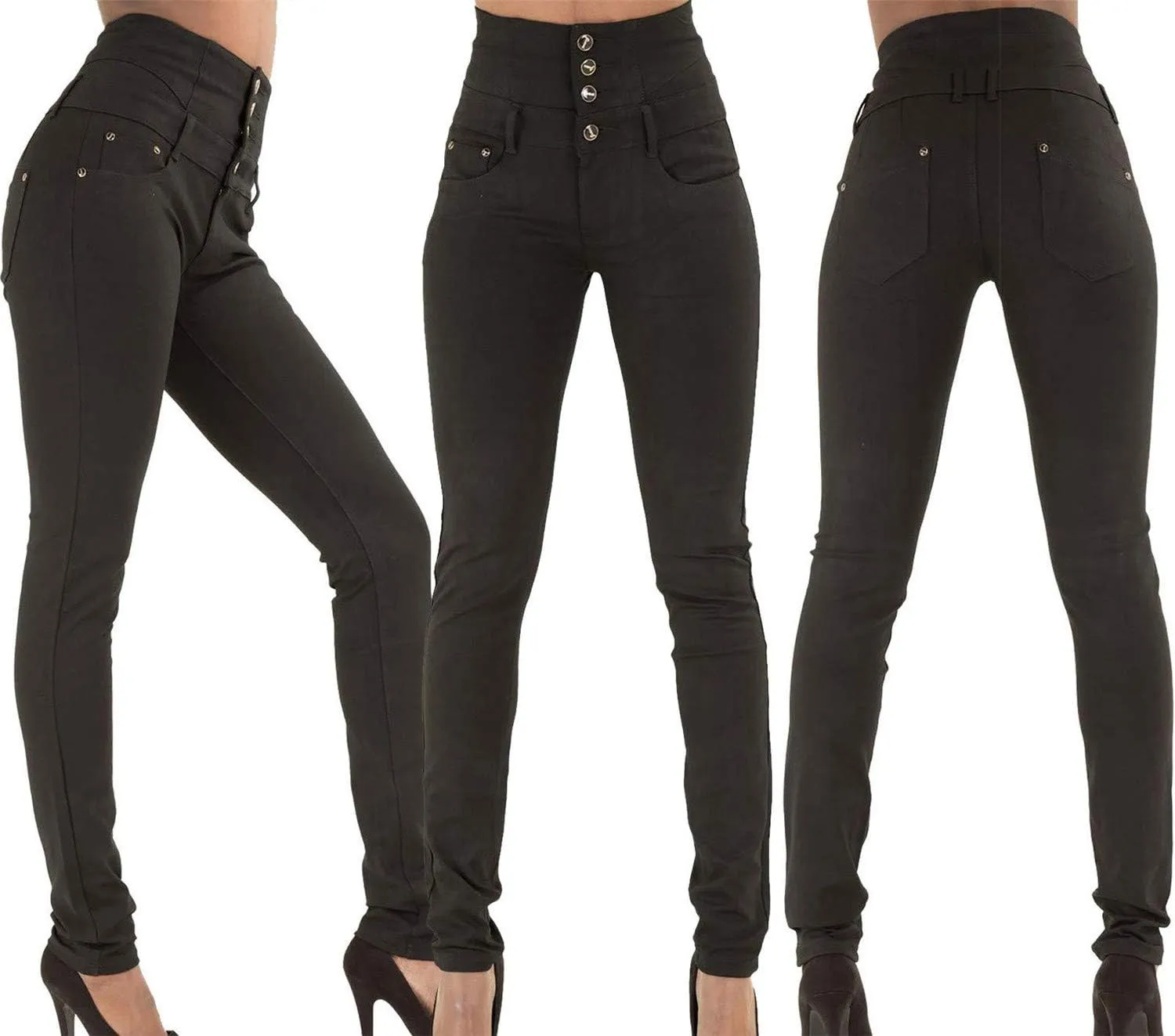 Andongnywell Women's Classic High Waist Denim Skinny Jeans Pull-On Stretch Jeans Slim Fit Pencil Pants