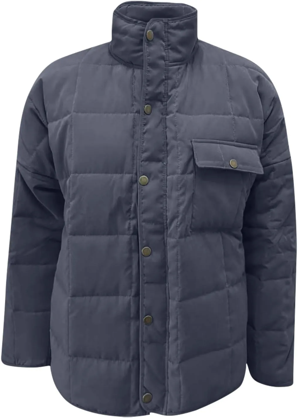 Anjikang Quilted Bomber Jackets for Women Winter Lightweight Packable Thick Puffer Jacket Stand Collar Solid Dolman Outerwear