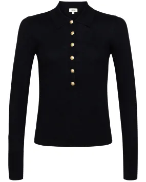 Black and Gold Sterling Collared Sweater