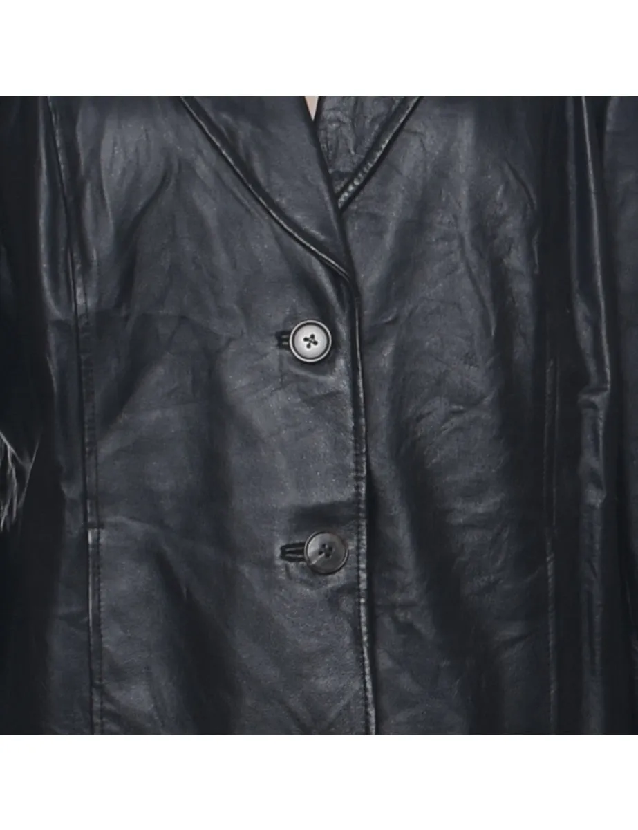 Black Leather Jacket - L