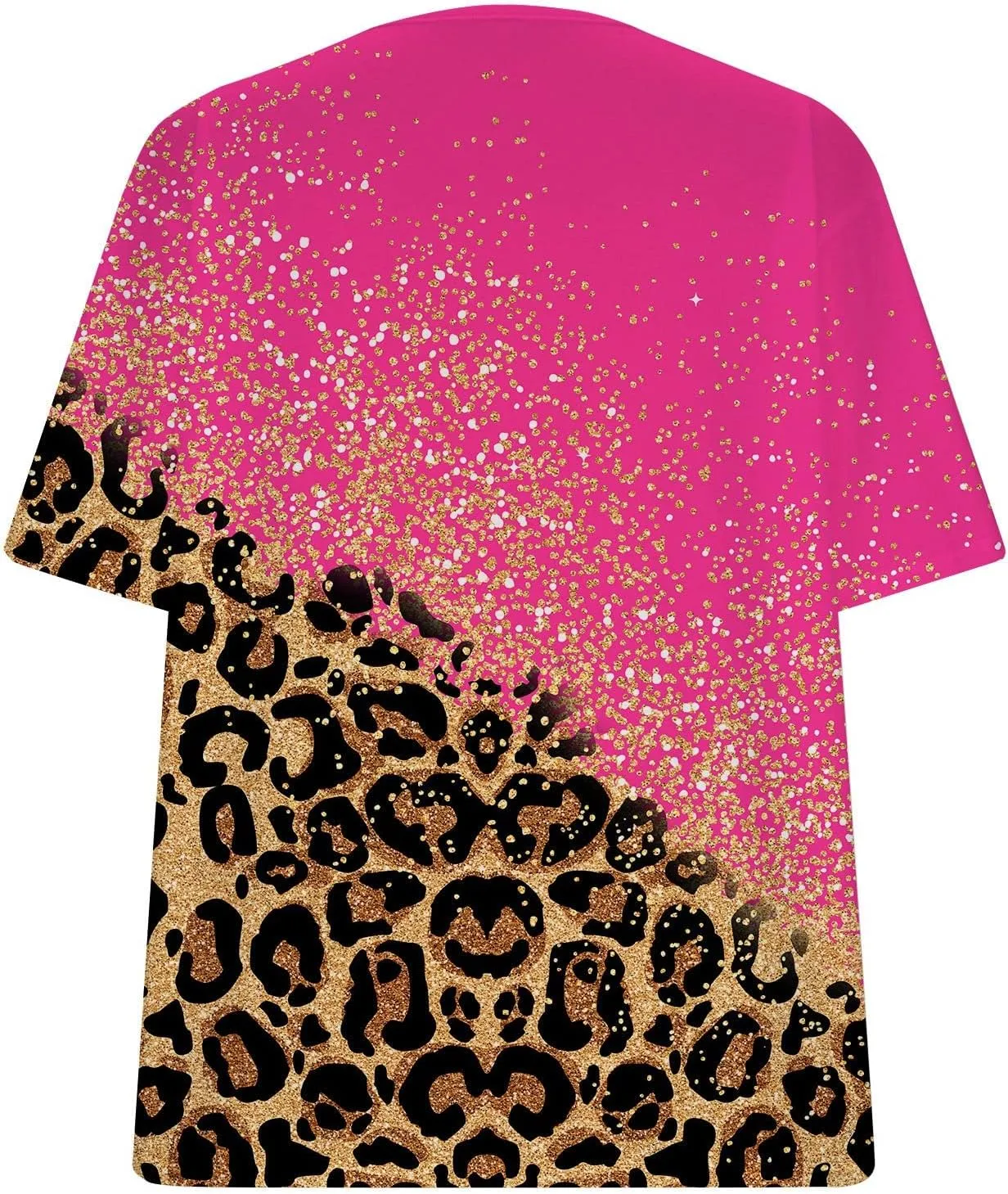 Ceboyel Womens Leopard Print Summer Blouse V Neck Tunic T Shirts Short Sleeve Casual Loose Tee Tops Flowy Ladies Outfits 2023