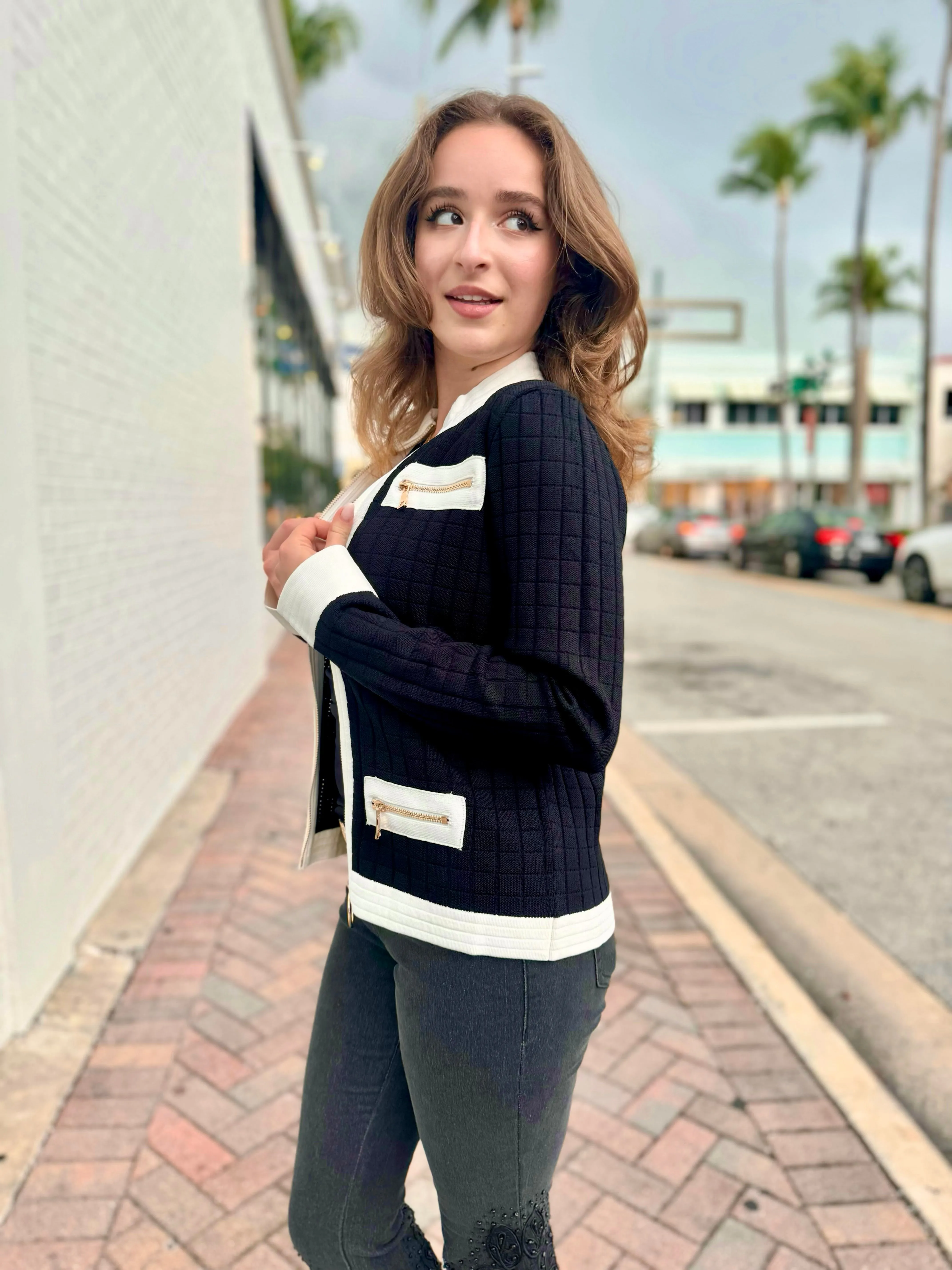 Chiara Quilted Knit Cardigan