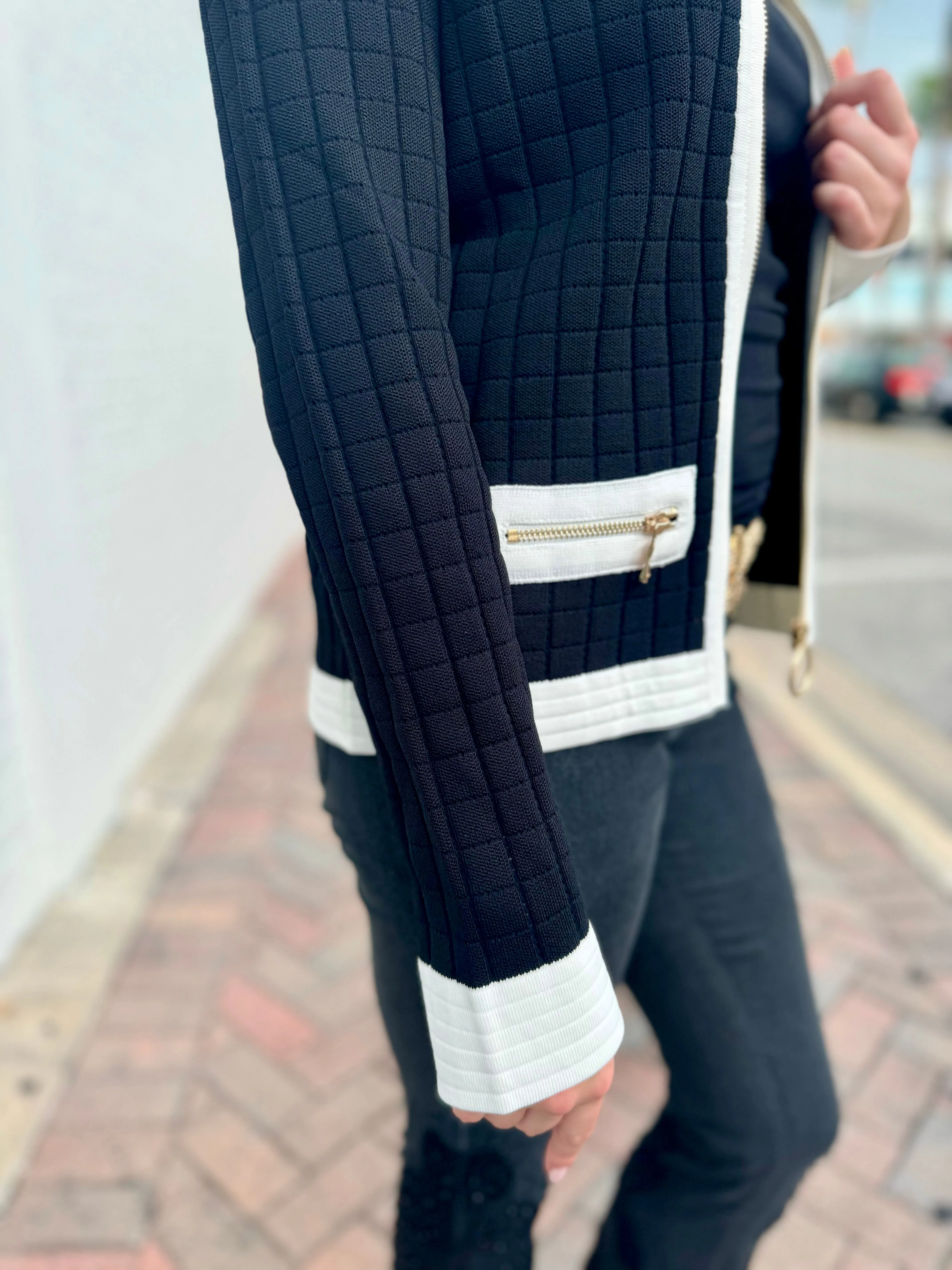 Chiara Quilted Knit Cardigan