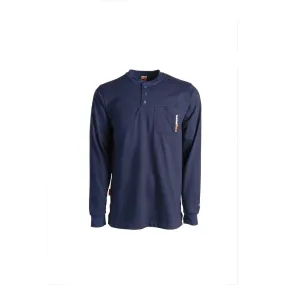 FLAME RESISTANT COTTON CORE LONG SLEEVE HENLEY WITH POCKET - 410-Navy | Timberland PRO TB0A23P4
