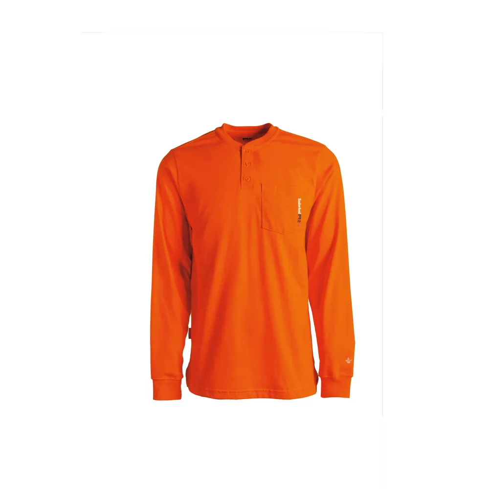 FLAME RESISTANT COTTON CORE LONG SLEEVE HENLEY WITH POCKET - Y86-Blaze Orange | Timberland PRO TB0A23P4