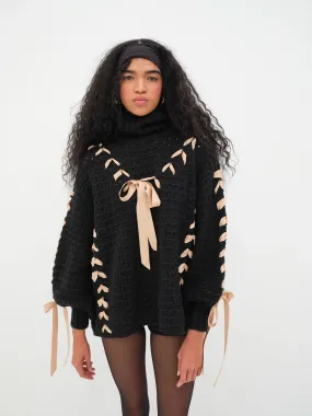 For Love & Lemons Liberty Oversized Sweater in Black