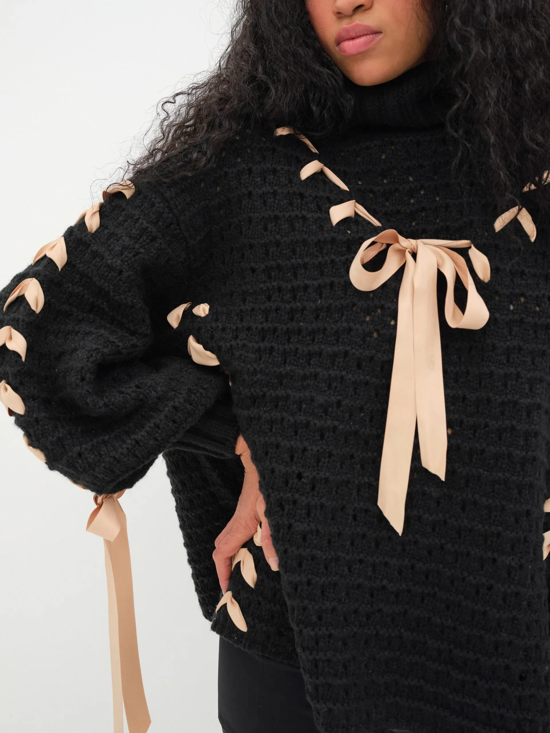 For Love & Lemons Liberty Oversized Sweater in Black
