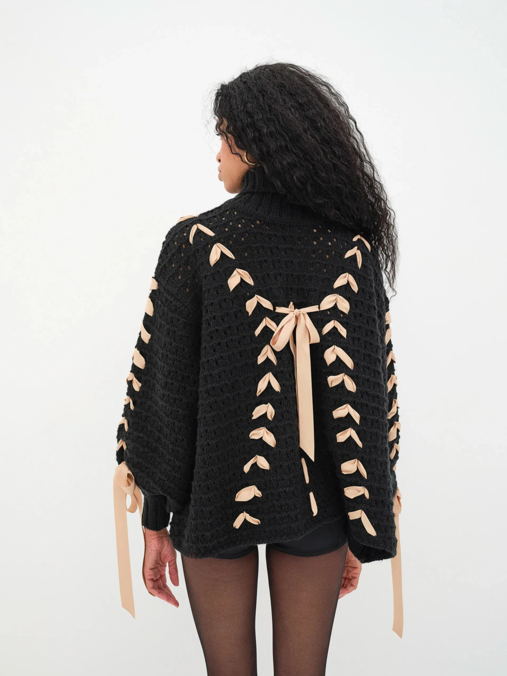 For Love & Lemons Liberty Oversized Sweater in Black