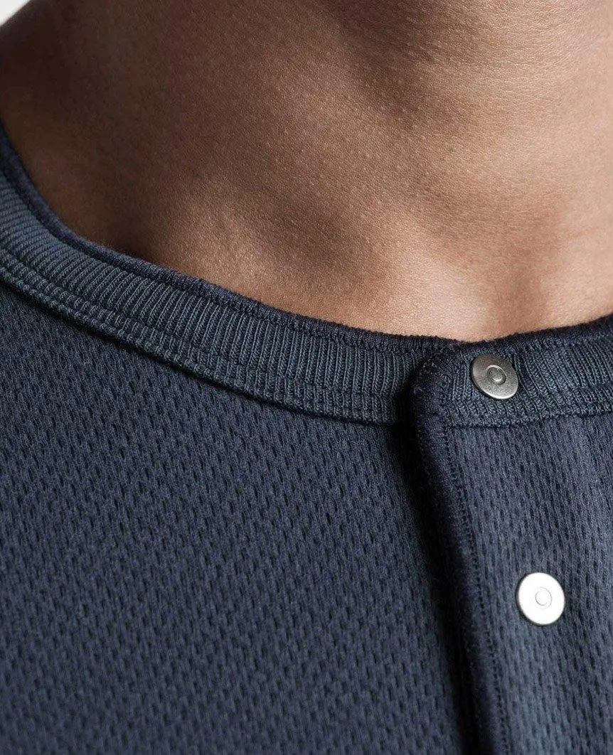 Henley Long Sleeve Mesh Flatback Steel