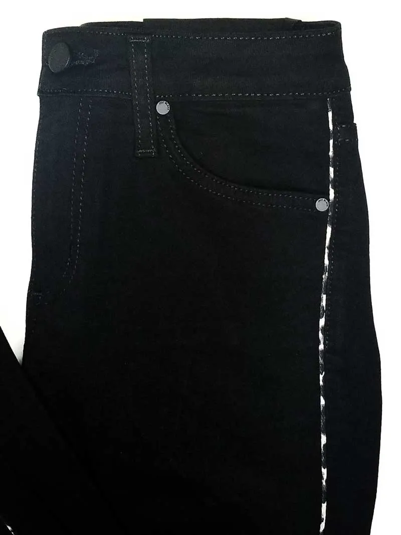 Just Black Denim Hi Rise Leopard Piping Skinny Jeans
