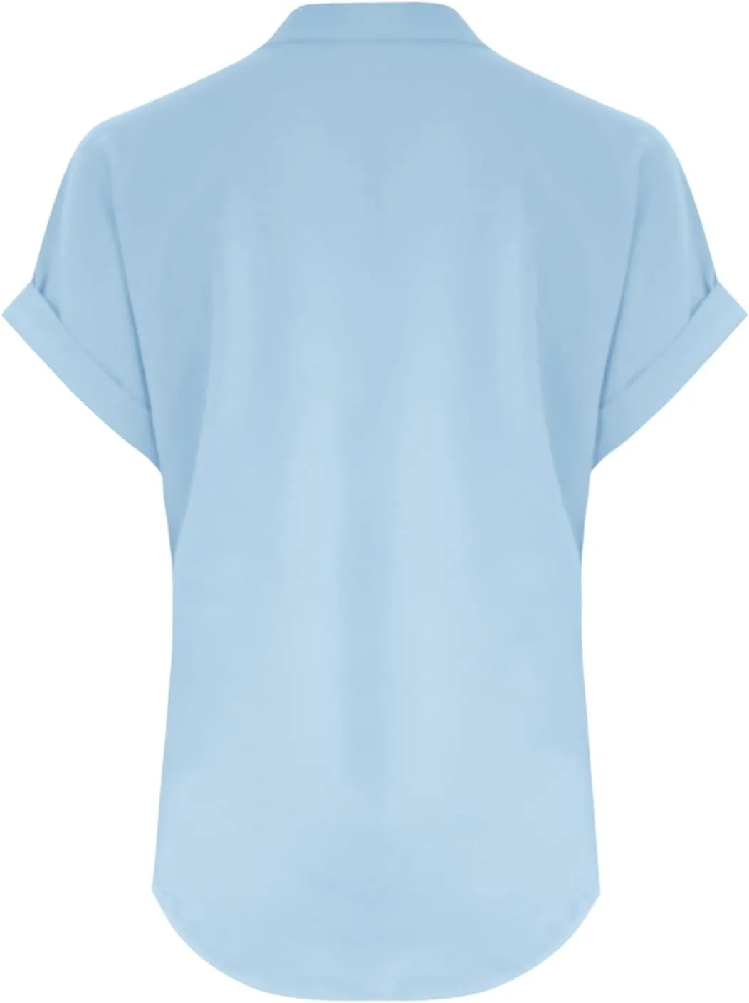 Linen Shirts for Women Casual Work Blouse Tops Summer Short Sleeve Roll Up Loose Fit V-Neck Cotton Button Up Shirt