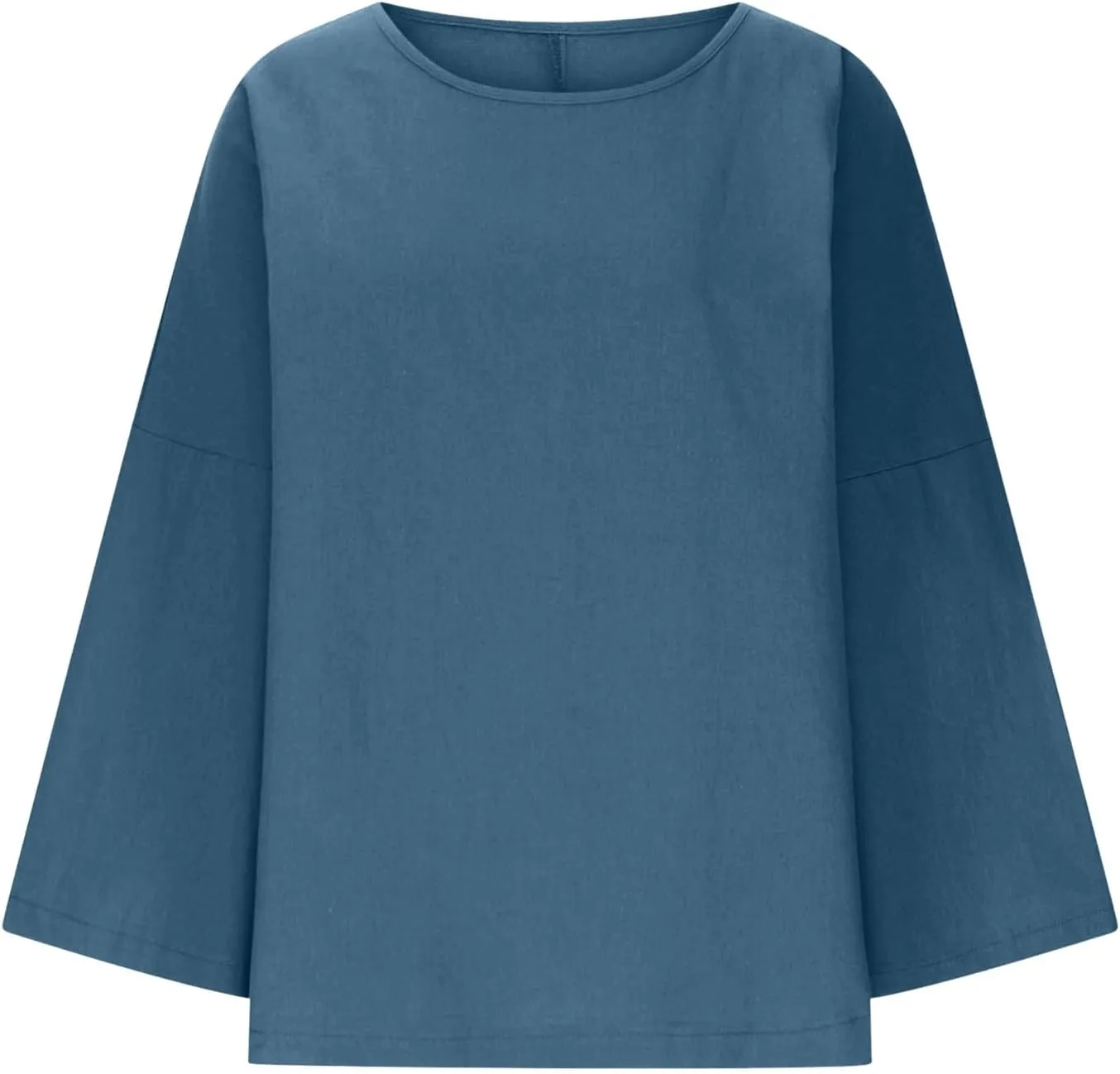 Long Sleeve Cotton Linen Shirts for Women Spring Summer Tops 2025 Blouse Plus Size Tunic Crewneck Tshirts Tees Tunic