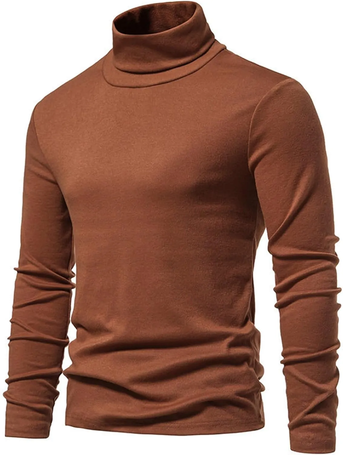 Mens Turtleneck Sweater Lightweight Slim Fit Thicken Warm Pullover Casual Long Sleeve Basic Cotton Knitted Undershirt