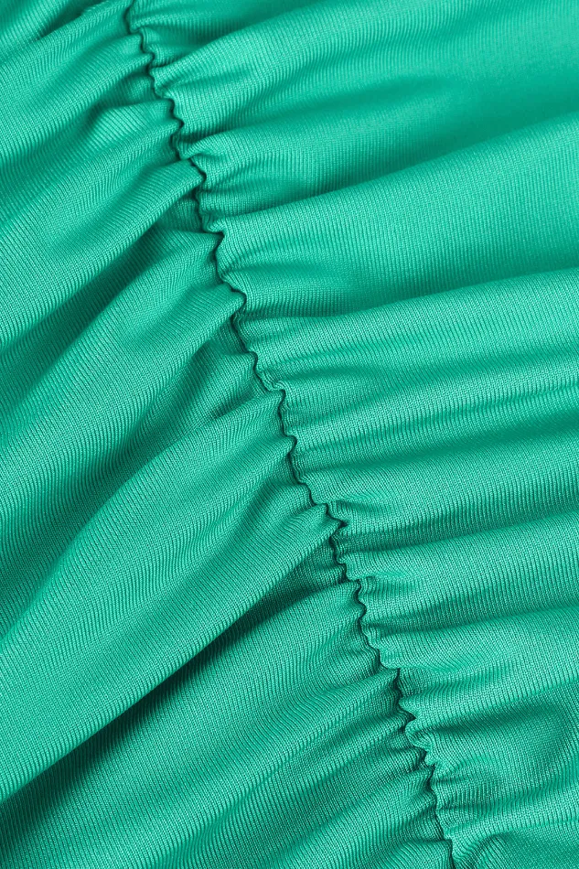Off The Shoulder Ruched Midi Dress