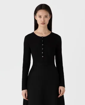 RIB HENLEY / BLACK