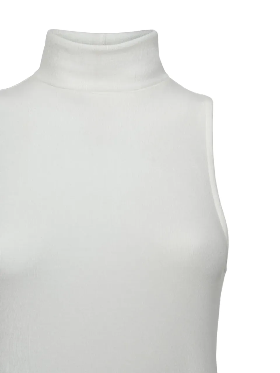 Sleeveless Turtleneck Top - White
