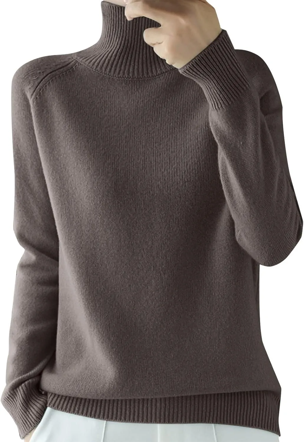 Sweaters for Women Turtleneck Long Sleeve Shirts Warm Ribbed Knit Chunky Pullover Oversized Loose Fit Tops 2024