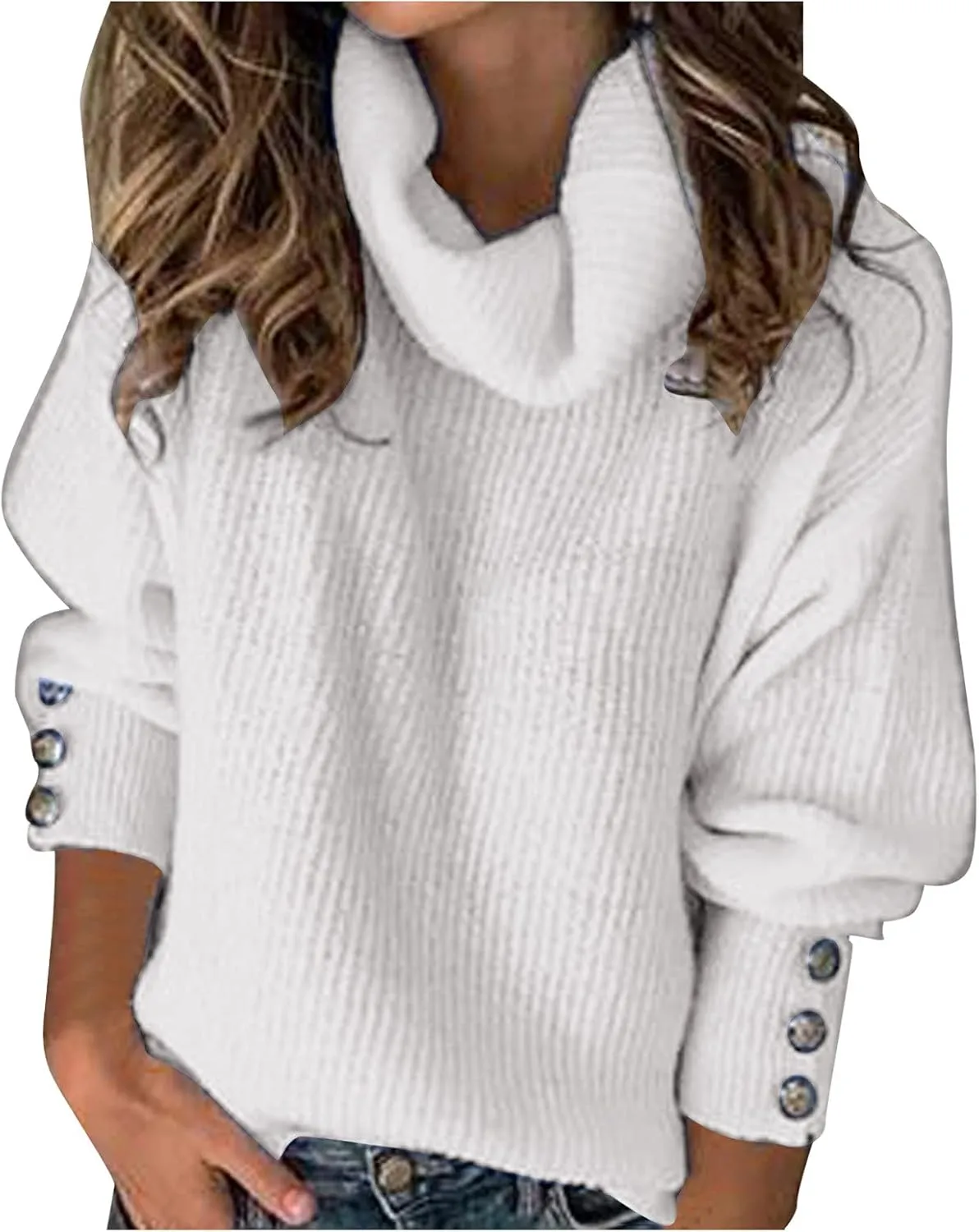 Turtleneck Pullover Tops Ladies Loose Large Size Thick Knitted Sweater Bottom Shirt Womens' Turtleneck Long Sleeve