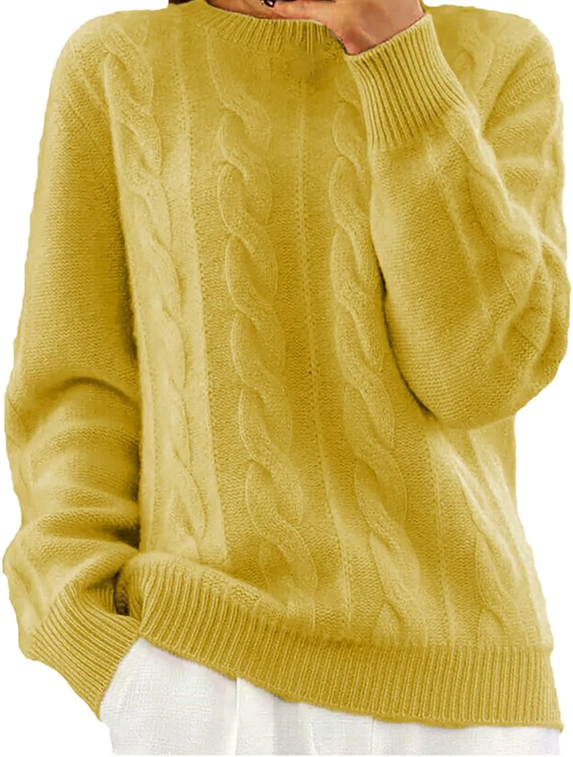 Turtleneck Pullover Tops Ladies Loose Large Size Thick Knitted Sweater Bottom Shirt Womens' Turtleneck Long Sleeve