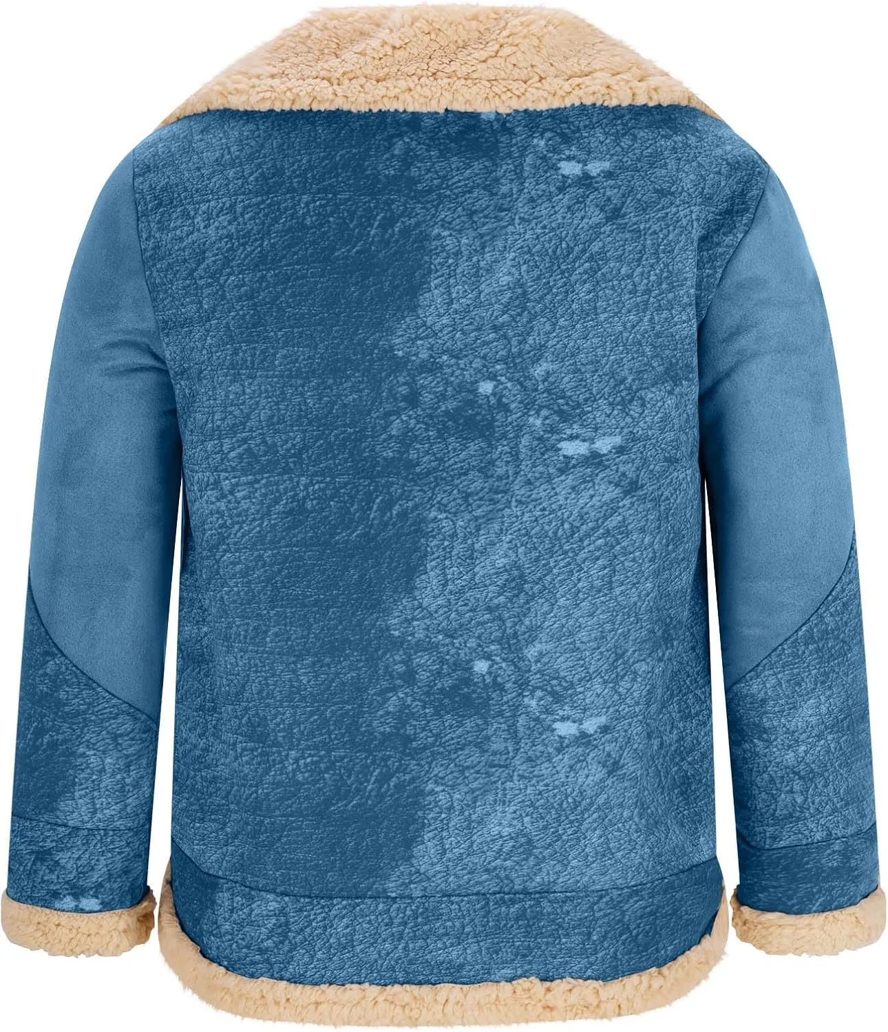 Winter Coats for Men Fleece Lined Suede Jacket Full Zip Lapel Collar Trucker Jackets with Pockets