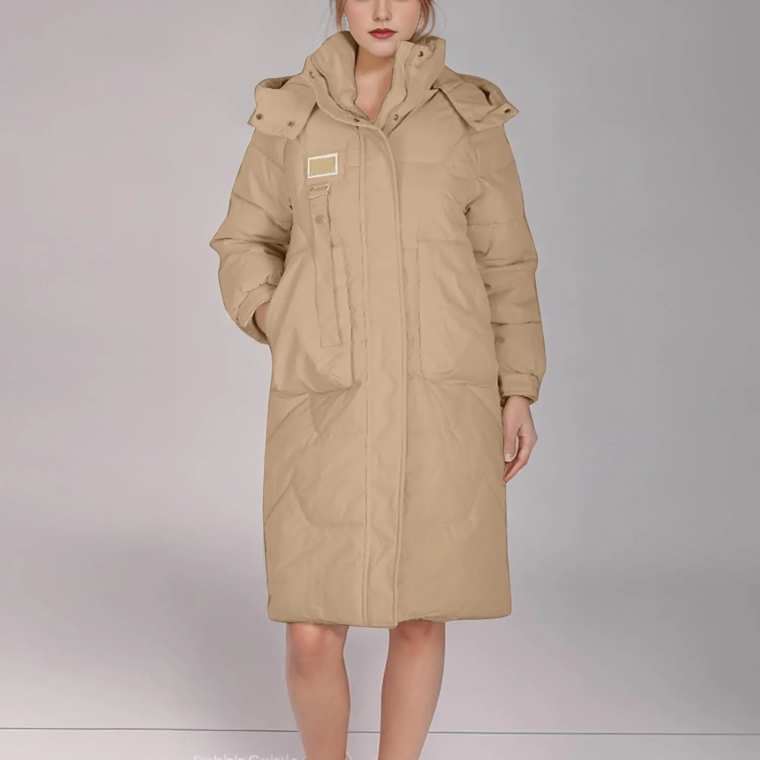 Winter Coats for Women 2024 Plus Size Winter Thickened Down Jacket Warm Hooded Long Quilted Puffer Coat Outerwear