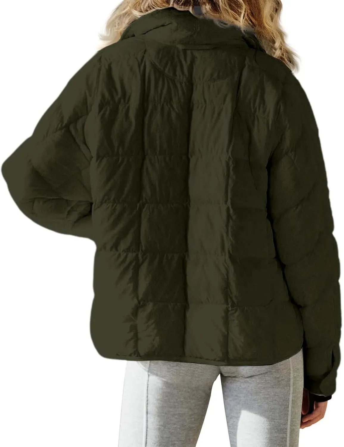 Womens Classic Vintage Solid Zipper Overcoat Long Sleeve Stand Collar Coat Casual Insulated Slim Jacket Outdoor Clothes