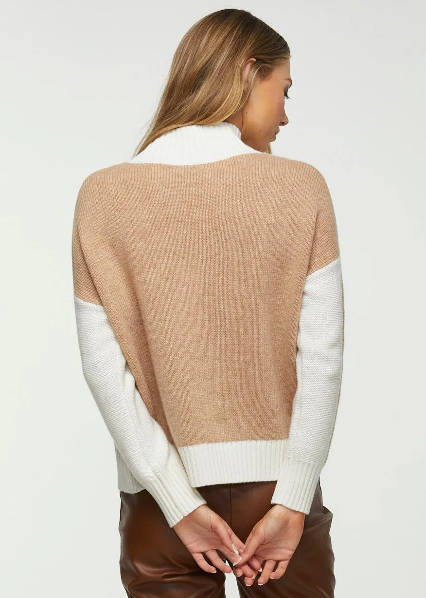 Women's Color Block Turtleneck Sweater