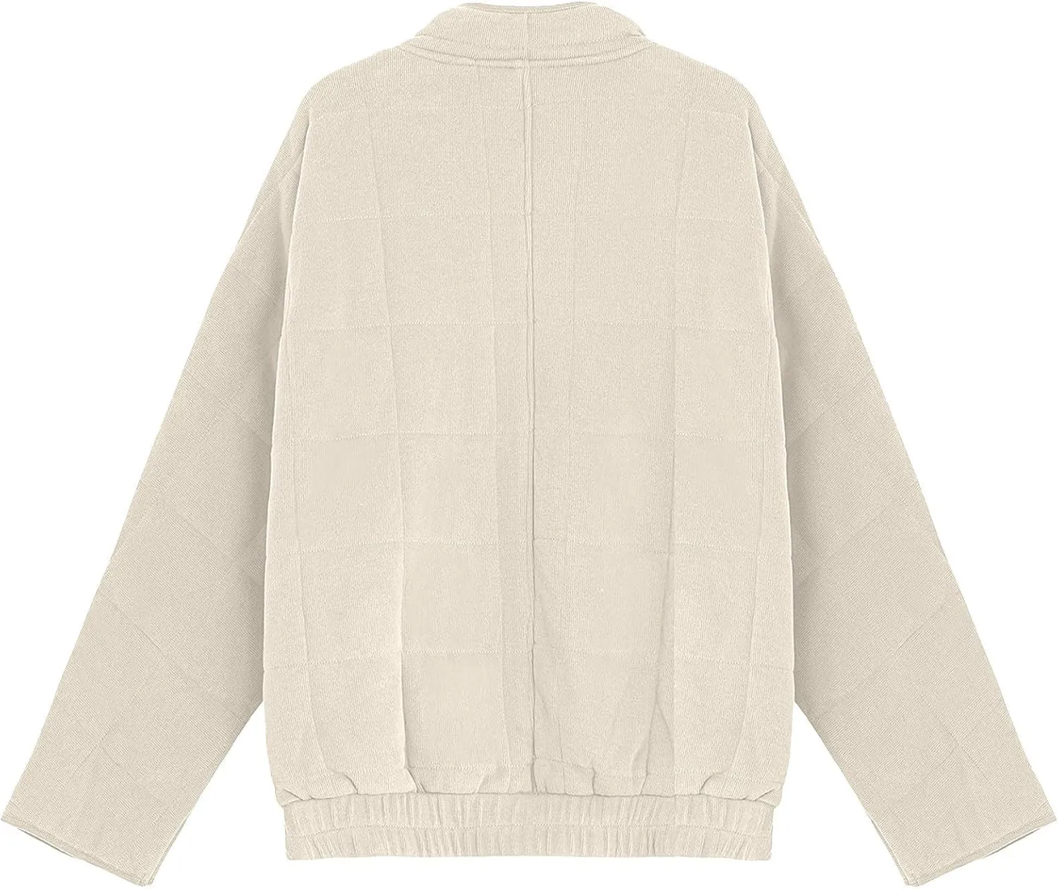 Womens Quilted Puffer Jackets Lightweight Dolman Sleeve Down Coats Zipper Padded Bomber Jackets Outwear with Pocket