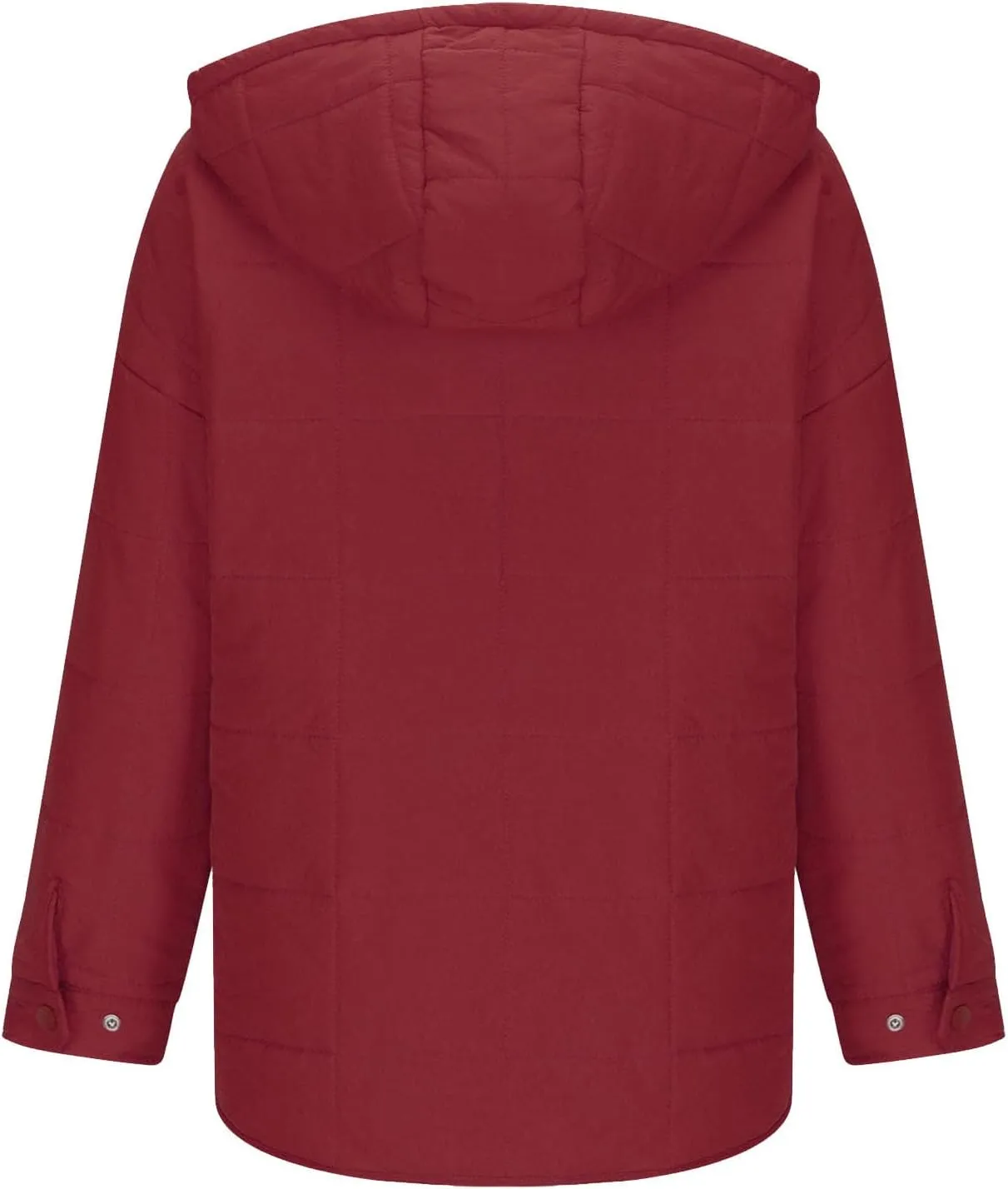 Women's Quilted Pullover Puffer Jackets Lightweight Button Outwear Winter Warm Oversized Packable Hooded Coat Tops