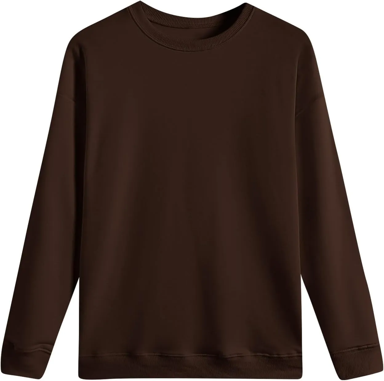 Womens Tops Oversized Solid Color Sweatshirt Casual Long Sleeve Shirts Fall Winter Crew Neck Clothes