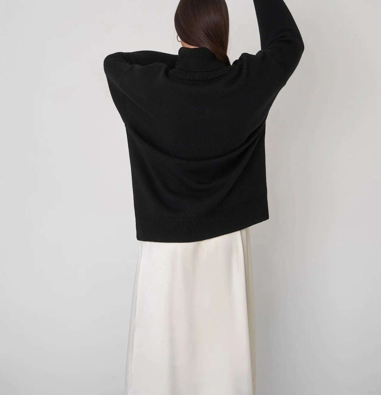 Women's Turtleneck Sweater Pure Color Long Sleeve Oversized Sweaters Loose fit Chunky Knit Sweaters Ribbed Fall Sweater