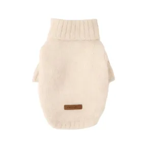 wool blend turtleneck sweater - beige